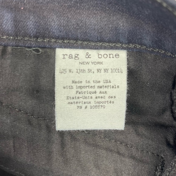 Rag & Bone Costed Skinny Moto Biker Jeans Zip Ankle Pockets Blue Black Low Rise - Picture 9 of 14